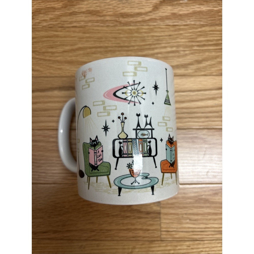 Society6 Atomic Cats Mid Century Modern Coffee Mug Retro MCM Starburst Boomerang